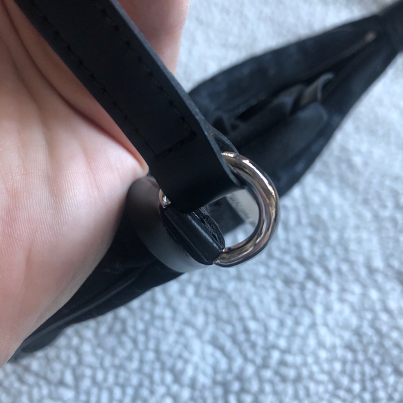 LOUIS VUITTON Small Black Satin and Leather Trim Monogram Boulogne Baguette - Picture 8 of 12